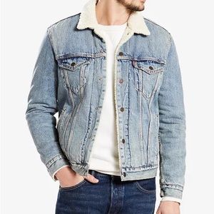 Men's Regular Fit Sherpa Denim Trucker Jacket